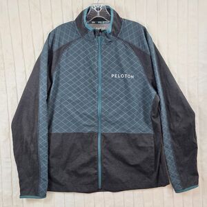 Rhone Jacket Men' Peloton Tech Terry Full Zip  100047 Black Teal Gray Gym Size L